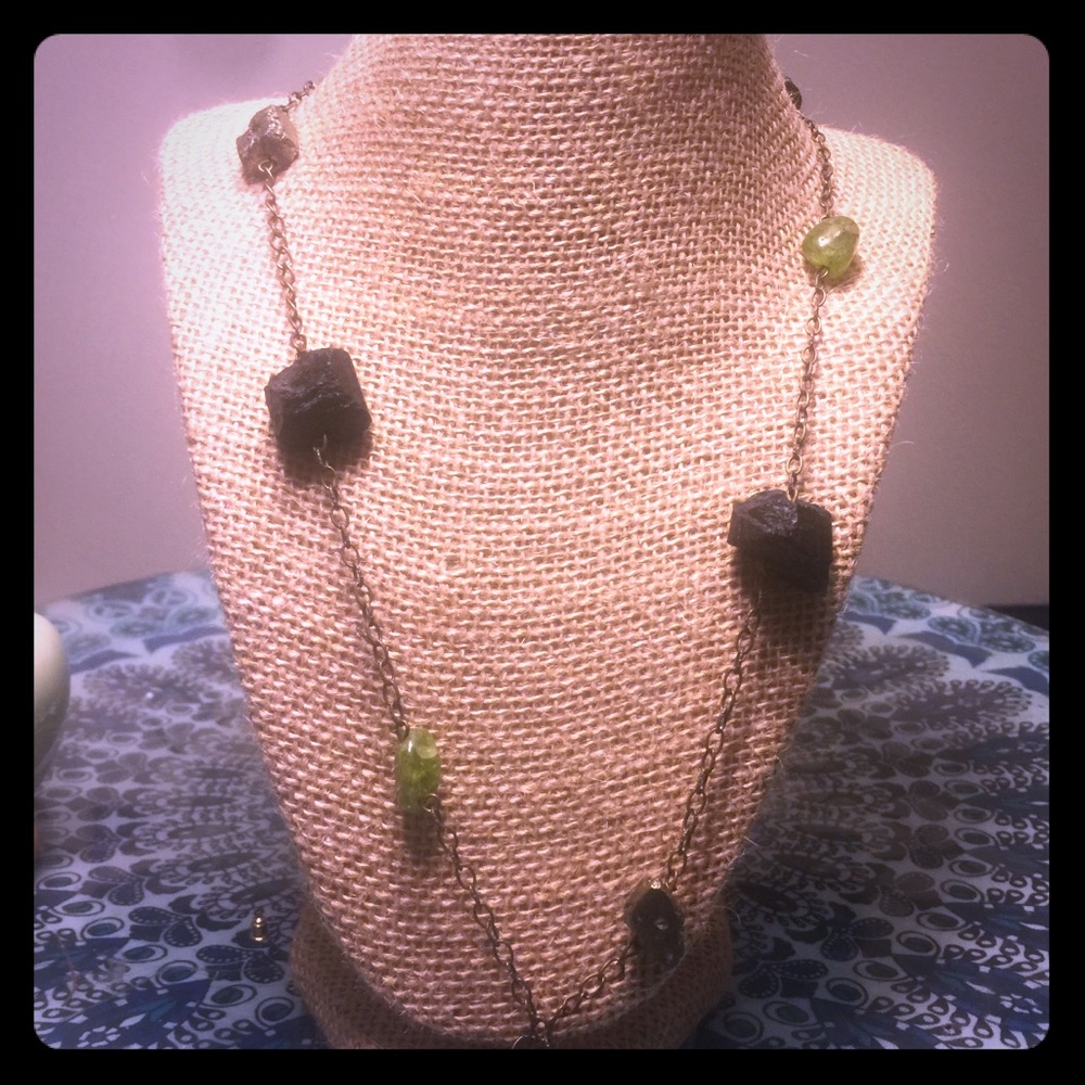 Vintage raw tourqoise and pyrite necklace